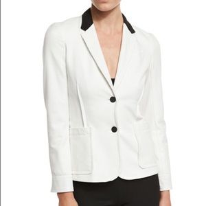 ATM Stretch Twill Schoolboy Blazer Jacket Ivory & black Size Medium